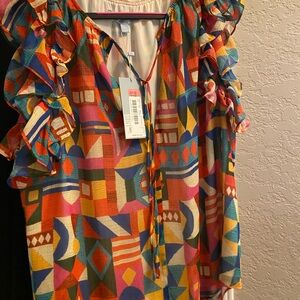 ANTONIO MELANI Multicolor Geometric Blouse